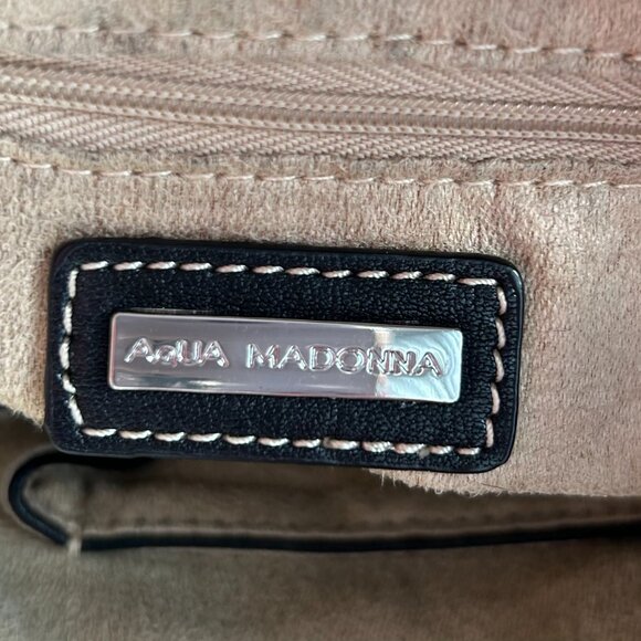 Aqua Madonna Crossbody/Shoulder Bag in Black, accented with Grommets and Studs - Picture 12 of 14